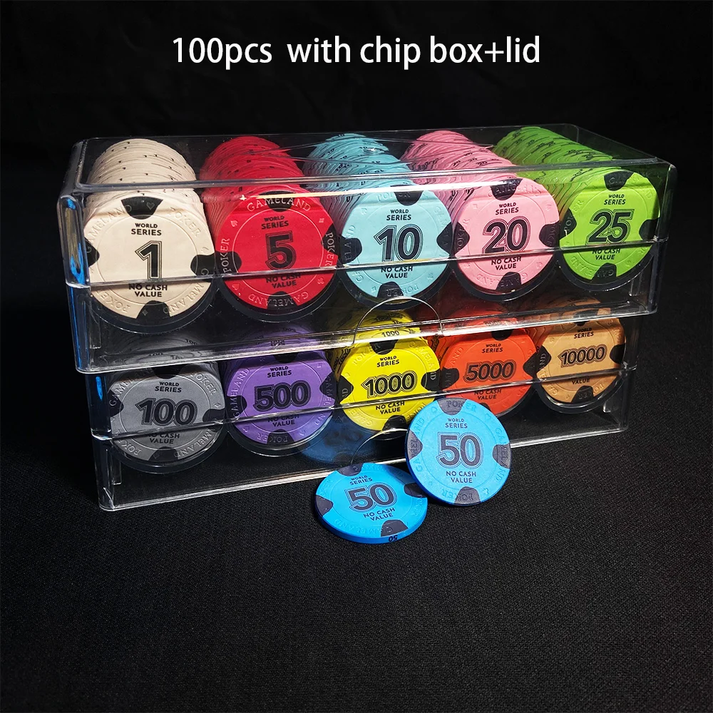 Set Di Chip In Ceramica Da 100 Pezzi 40Mm Texas Hold 'Em Poker Chip Casino Game Chip Coin Baccarat Entertainment Coin