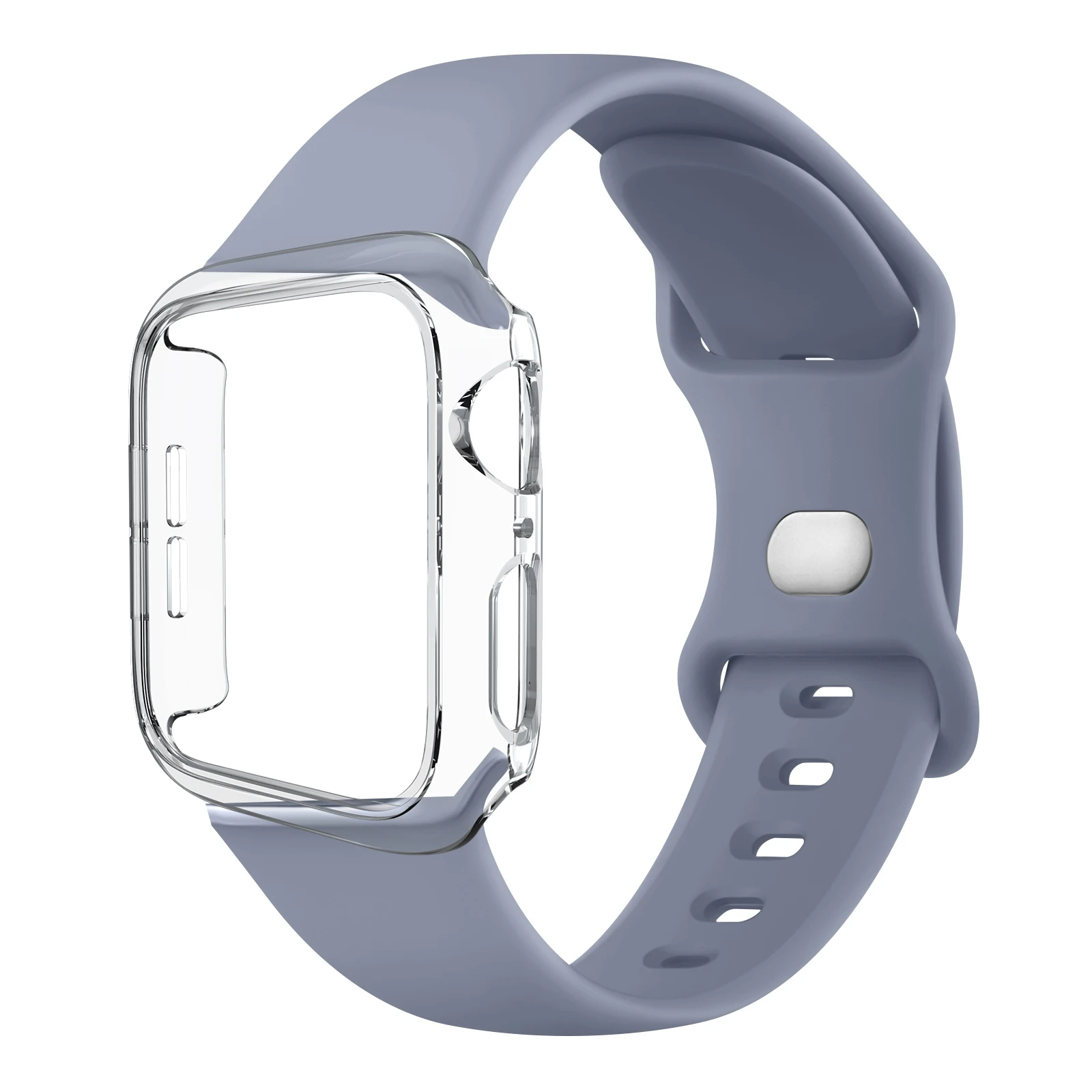 Versatile Protective Silicone Strap and PC Case for Apple Watch - Enhanced Durability and Style