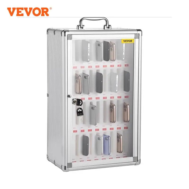 Cell Phone Cabinet 36 Slots Aluminum Alloy Wall Mounted Storage Box for Classroom Office Gym