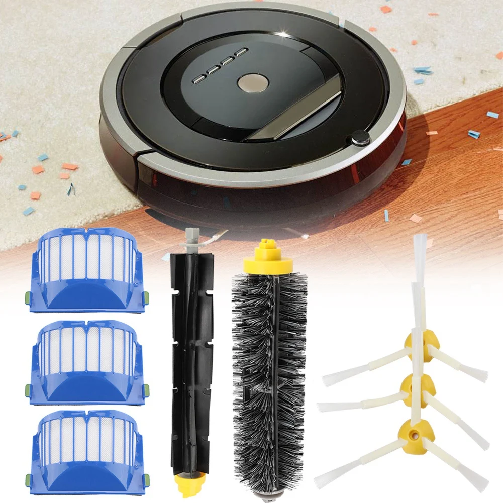 K di parti di ricambio per iRobot Roomba serie 600 610 620 625 630 650 660 Spazzola a setole per frullino aspirapolvere + filtro Aero Vac + spazzola laterale  6
