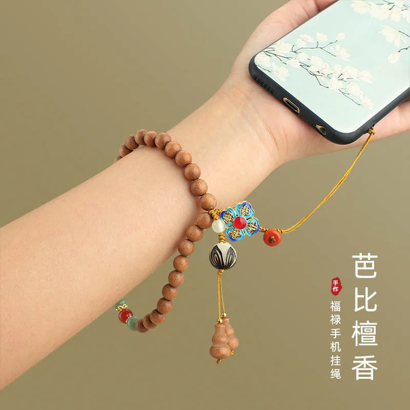 Ciondolo Per Telefono Vintage Di Fascia Alta In Legno Di Sandalo Barbie