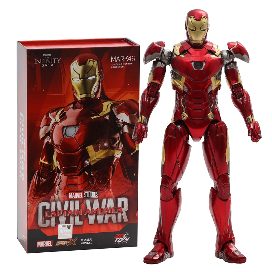 

ZD Toys Iron Man MK46 MARK XLVI 1/10 Scale Action Figure with Accessories Model Ornament Toy Xmas Gift