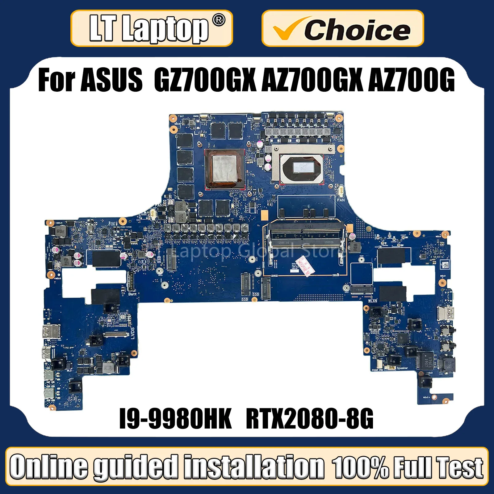 

LT Laptop GZ700GX Mainboard For ASUS AZ700GX AZ700G GZ700G Laptop Motherboard CPU I9-9980HK MAIN BOARD GPU RTX2080/8G