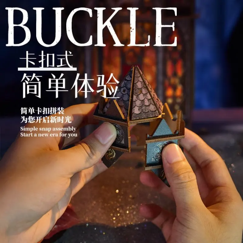 지워 DIY 북눅 핸드메이드 드래곤 루스트 타워 미니어처 하우스 3D 퍼즐 마이크로 스케일 장면 모델 장식품 성인용 선물