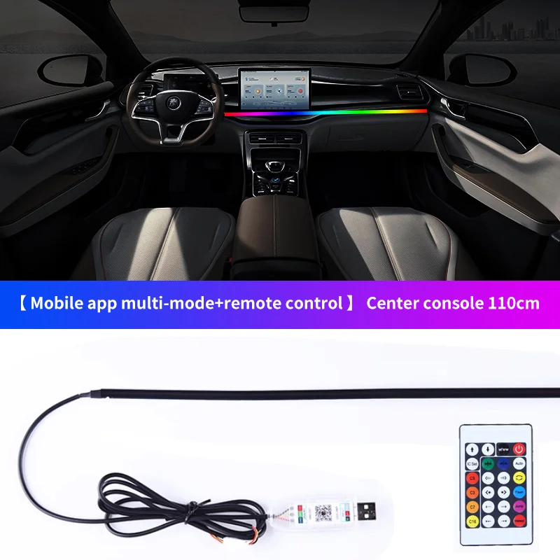 ตัวเลือกสินค้า ไฟ LED ตกแต่งรถยนต์ 64 สี RGB ควบคุมผ่านแอปและรีโมท