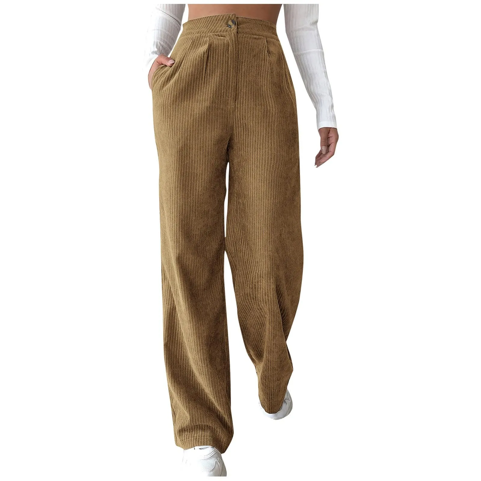 

Women's Corduroy Pants Casual Women's Solid Color Corduroy Loose Straight Pants женская одежда для полных pantalones ropa mujer