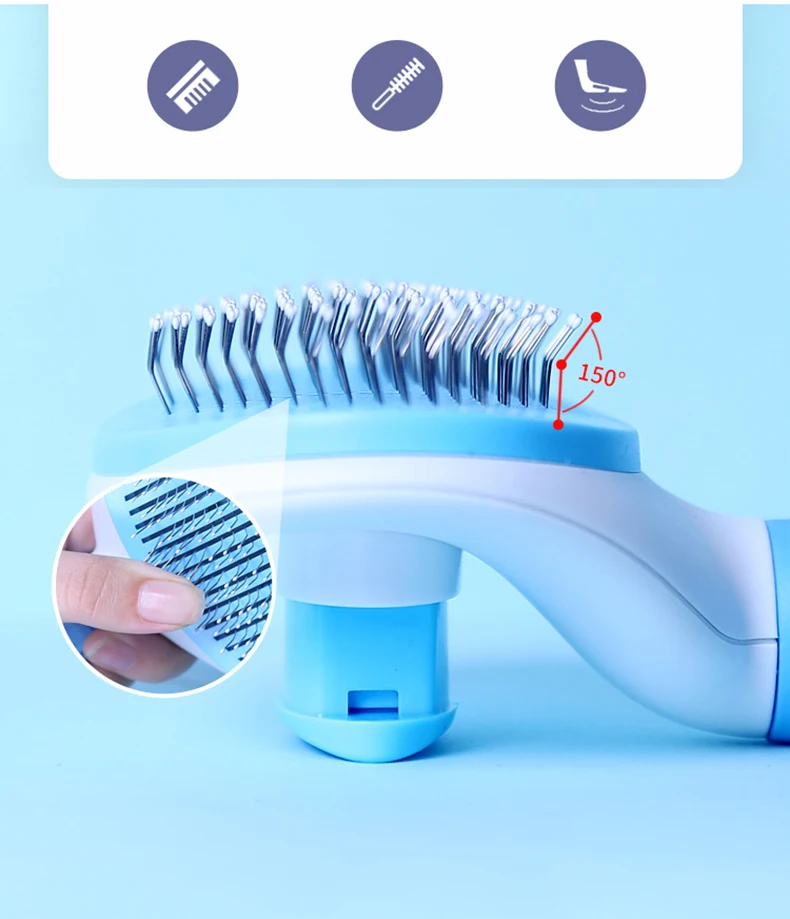Peigne Pour Enlever Les Poils D'animaux Avec Bouton Autonettoyant