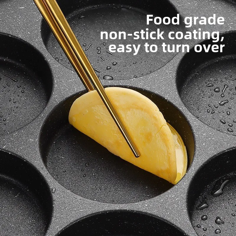 220V Ultimate 7-Hole Electric Egg Cooker Pan:Non-Stick Auto Breakfast Maker for Omelet & Poached Eggs Quick, Easy-Clean