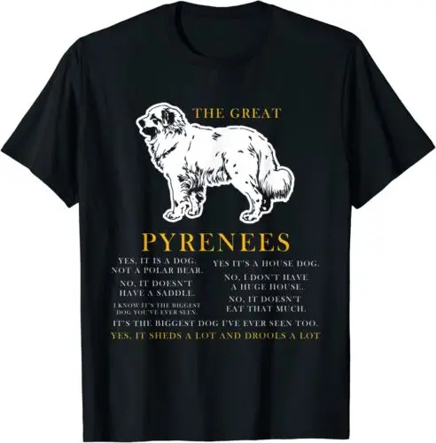 

The Great Пиренеи, веселый подарок, футболка для любителей собак рубашка