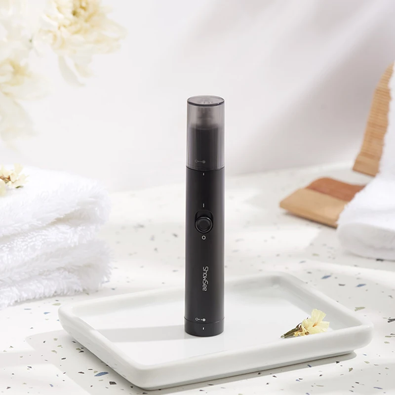 ShowSee Mini Electric Nose Trimmer Portable Ear Nose Hair Shaver Clipper Waterproof Safe Cleaner Men Removal Cleaner Tool 6