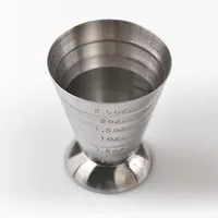 1pc 75ML Stainless Steel Measuring Cup Cocktail Tools Mixing Drink Accessories Three Scale Wine Measuring Cups For Home Party