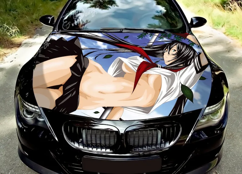 

Car hood wrap decal, vinyl, sticker, graphic, truck decal, truck graphic, bonnet wrap decal, skull, f150, anime girl, ANY CAR