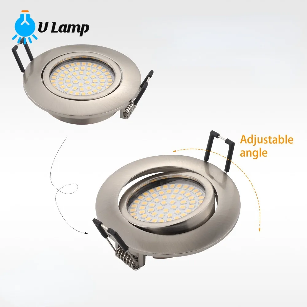 

5W Led Spotlight Adjustable Angle Downlight Nickel Ceiling Light for Living Room Bedroom Dining Room Indoor Lighting