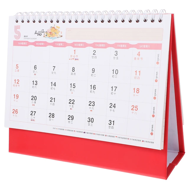 Petit calendrier rabattable pour bureau, papier mensuel, décoratif,  autoportant, utilisation 03, 2024 - AliExpress