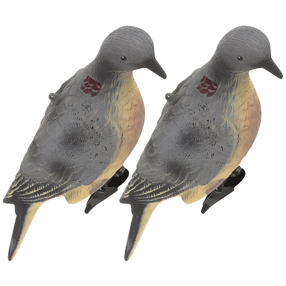 2 pièces leurres pigeons réalistes en PE avec clip - Figurines légères pour jardin et chasse
