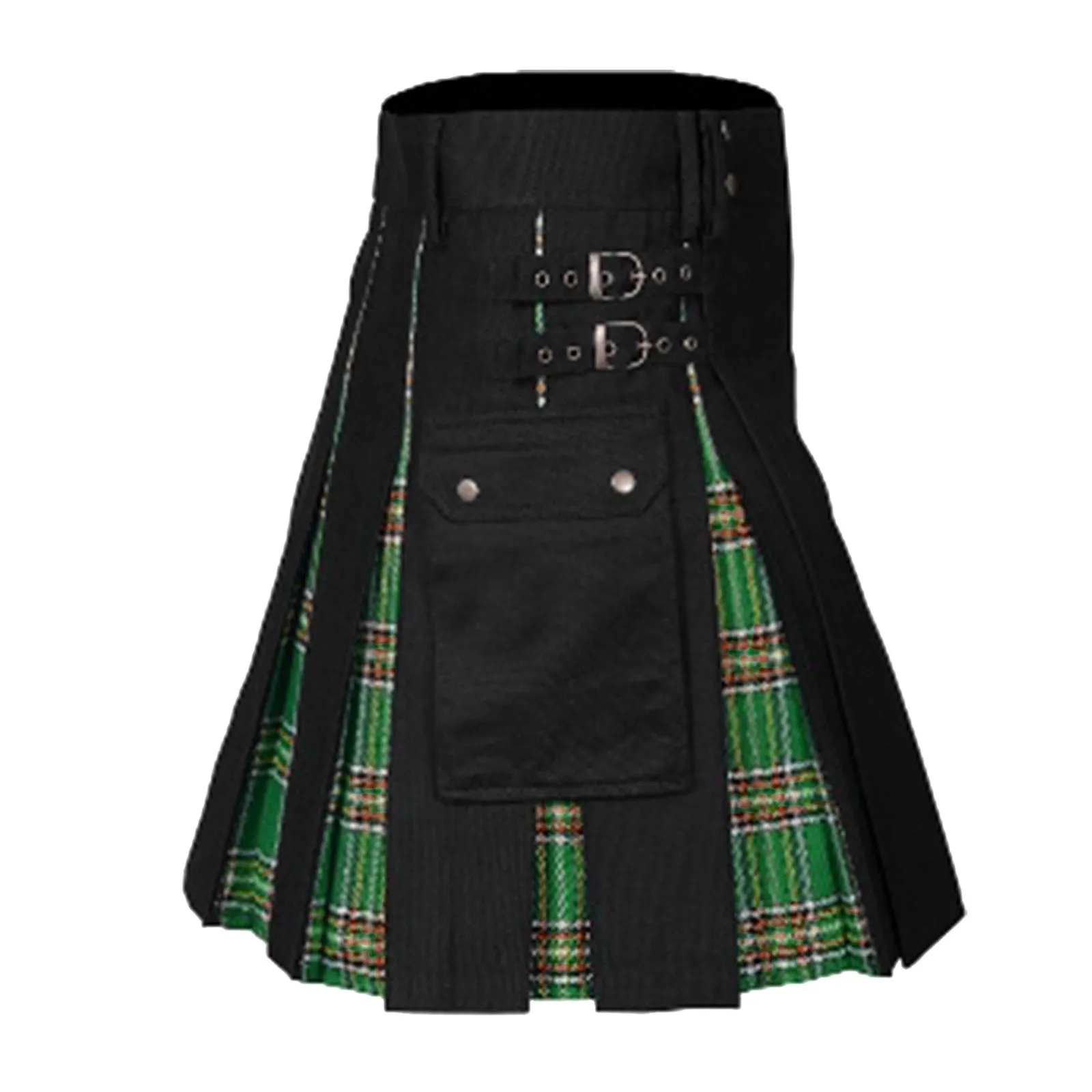 Kilt Per Uomo, Kilt Utility, Kilt Ibrido Jeans 100% Cotone, Kilt Da Uomo Tradizionale Scozzese Pieghettato Scatola Moderna