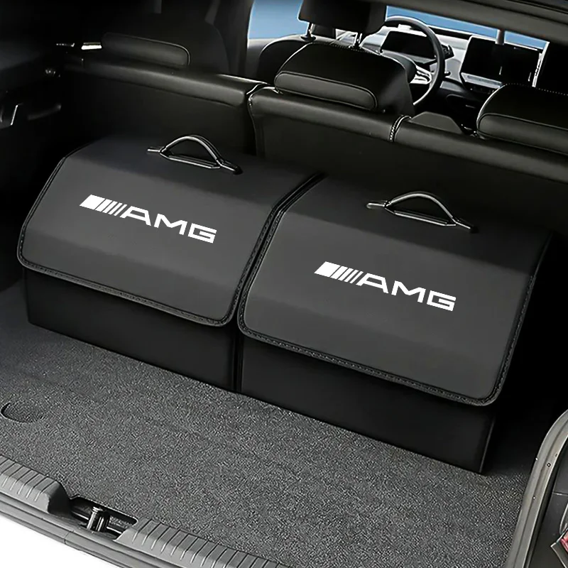메르세데스 벤츠 AMG GLE GLS CLA CLE GLC CLS GLA 타이어 밸브 캡용 휴대용 자동차 트렁크 정리함 가죽 여행용 수납함