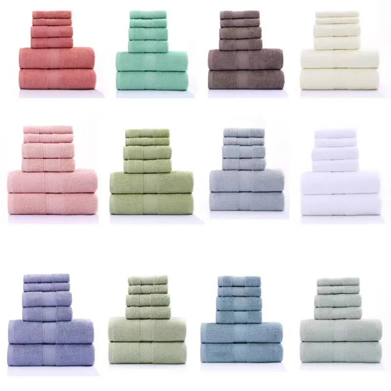 Bath Towel Set 2 Large Bath Towels 2 Hand Towels 2 Washcloths Cotton