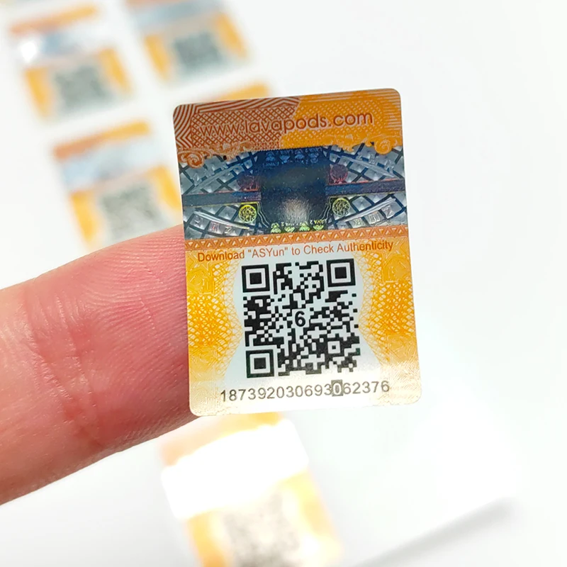 

Ribbon customizationCustom Anti-counterfeiting Lithography Color Crystal Effect QR Code Hologram Sticker With Authenticity Syste