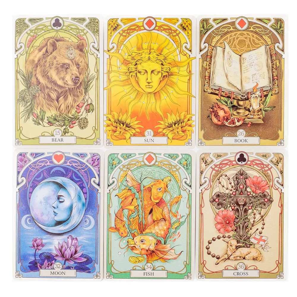 Cards 37Pcs Romatic Lenormand Tarot Deck Full English Version Oracles Deck For Girl Board Games 10.2*7.2Cm