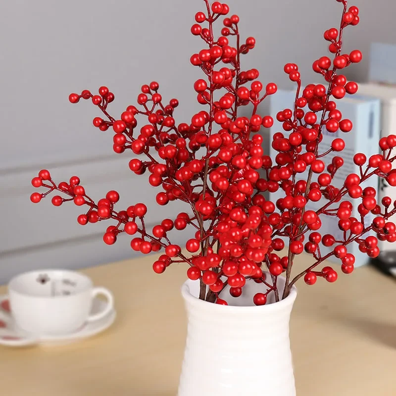 Foam Artificial Berry Branch Flower artificial plants artificial flowers artificial flower bouquet artificial flower artificial branches Fake Black Fruit Wedding Home Table Party Decor Christmas New Year DIY Bouquet Accessories
