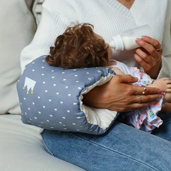 Cuscino per Allattamento, Supporto Morbido in Cotone per il Braccio, Cuscino per l'Allattamento al Seno, Design con Sollevamento Lombare, Facilita l'Allattamento per la Mamma