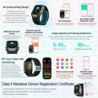 Nouvelle Montre Connectée 2026 pour Hommes et Femmes avec Analyse de la Santé Cardiaque, NFC, Pompe à Air et Coussin d'Air, Mesure Précise de la Tension Artérielle, Acide Urique, ECG et Fonction d'Appel 2
