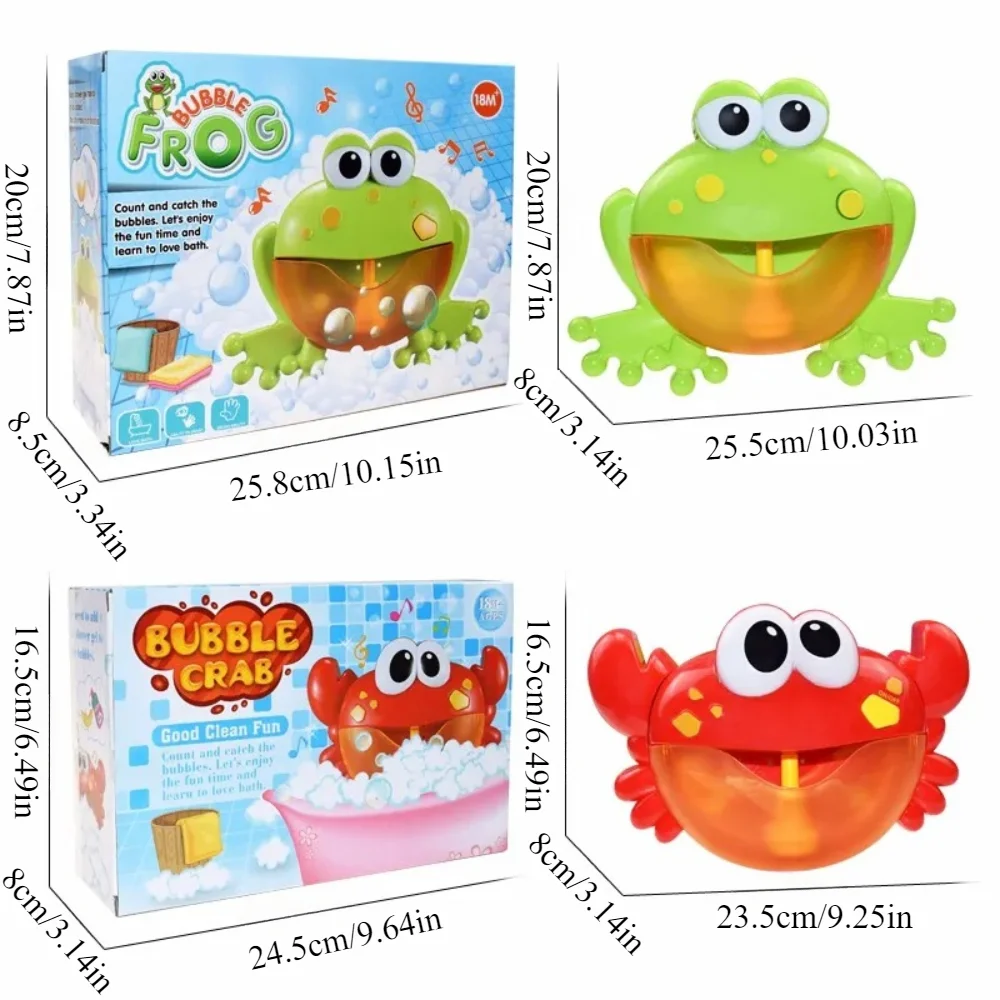 Creative Bubble Bath Toy for Kids Bubble Crab Frog Bubble Machine Bathroom Bathing Water Play Toys Bathtub Bubble Maker Toy Gift 6