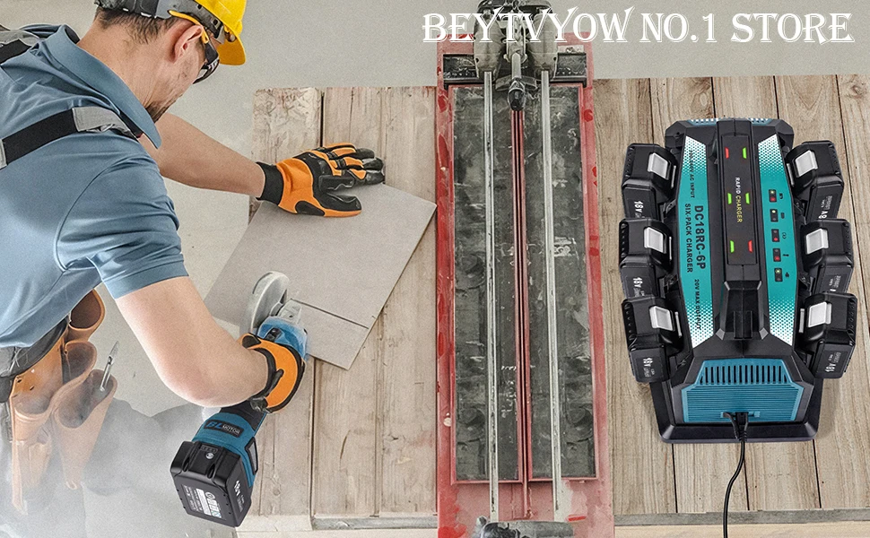 Beytvyow 6-Ports Rapid Meanwhile Multi Battery Charger Station Fast Charger Comp