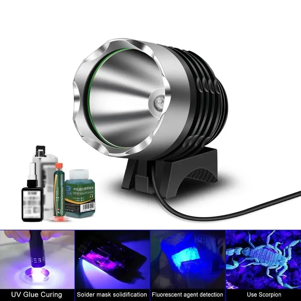 Dimmable USB rechargeable dual LED UV light 10s curing green solder mask oil flashlight repair tool spare parts