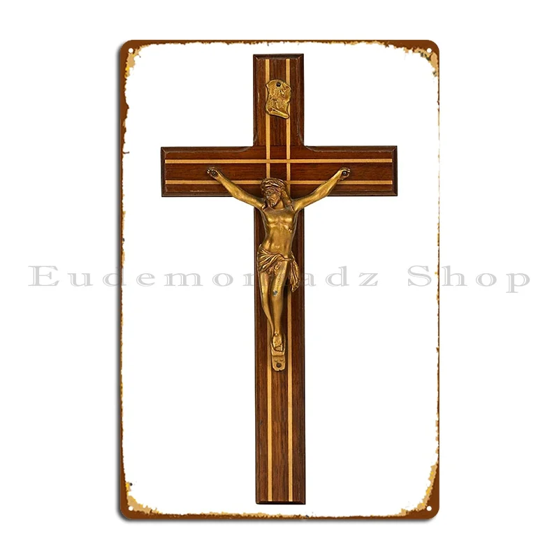 

Металлический плакат Иисуса Христа на кресте, Настенный декор, ретро кухня, печать, Классический оловянный плакат