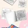 2pcs Adult Coloring Book Filling The Pattern Coloring Creative Positive Words With Floral Designs Booklet For Teens Relaxation 4