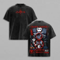Black Clover Anime Gothic Vintage Washed Oversized Cotton Tee - XXL (Black)