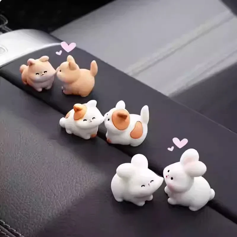 2개입 커플 동물 키스 자동차 장식품 ? 센터 콘솔 및 백미러용 이중 용도, 다양한 스타일 제공 아마기