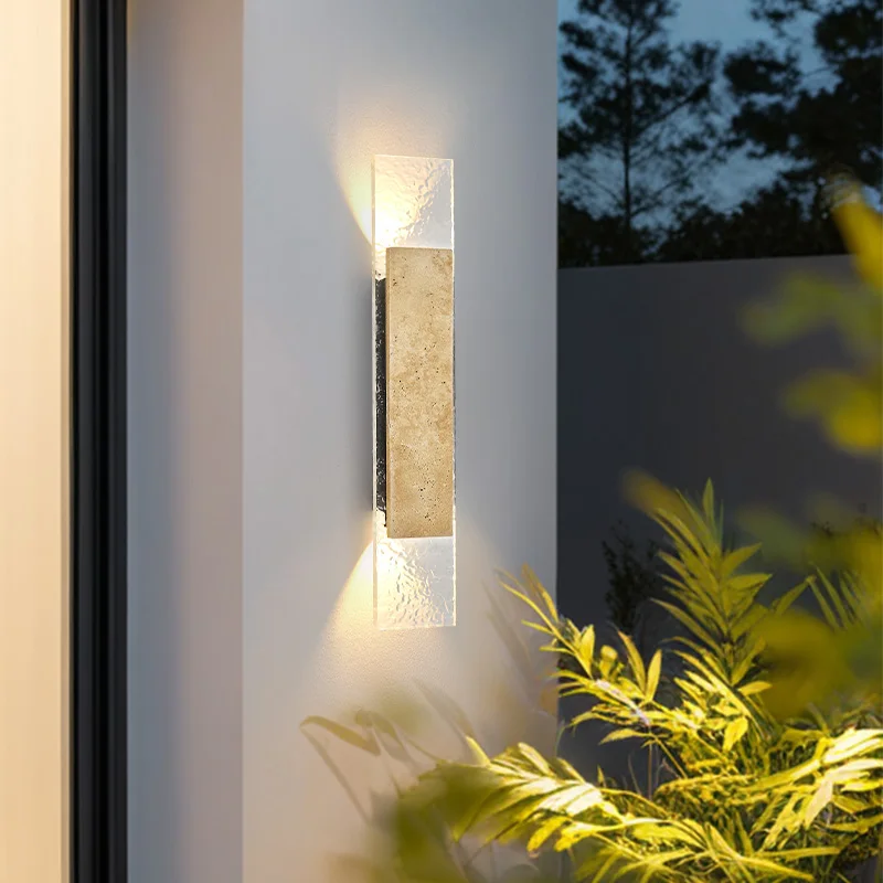 مصابيح حائط خارجية مقاومة للماء، أضواء جدارية من الحجر الطبيعي بقدرة 18 واط بتقنية LED، مناسبة للشرفات وغرف النوم، وتُعدّ تركيبات...