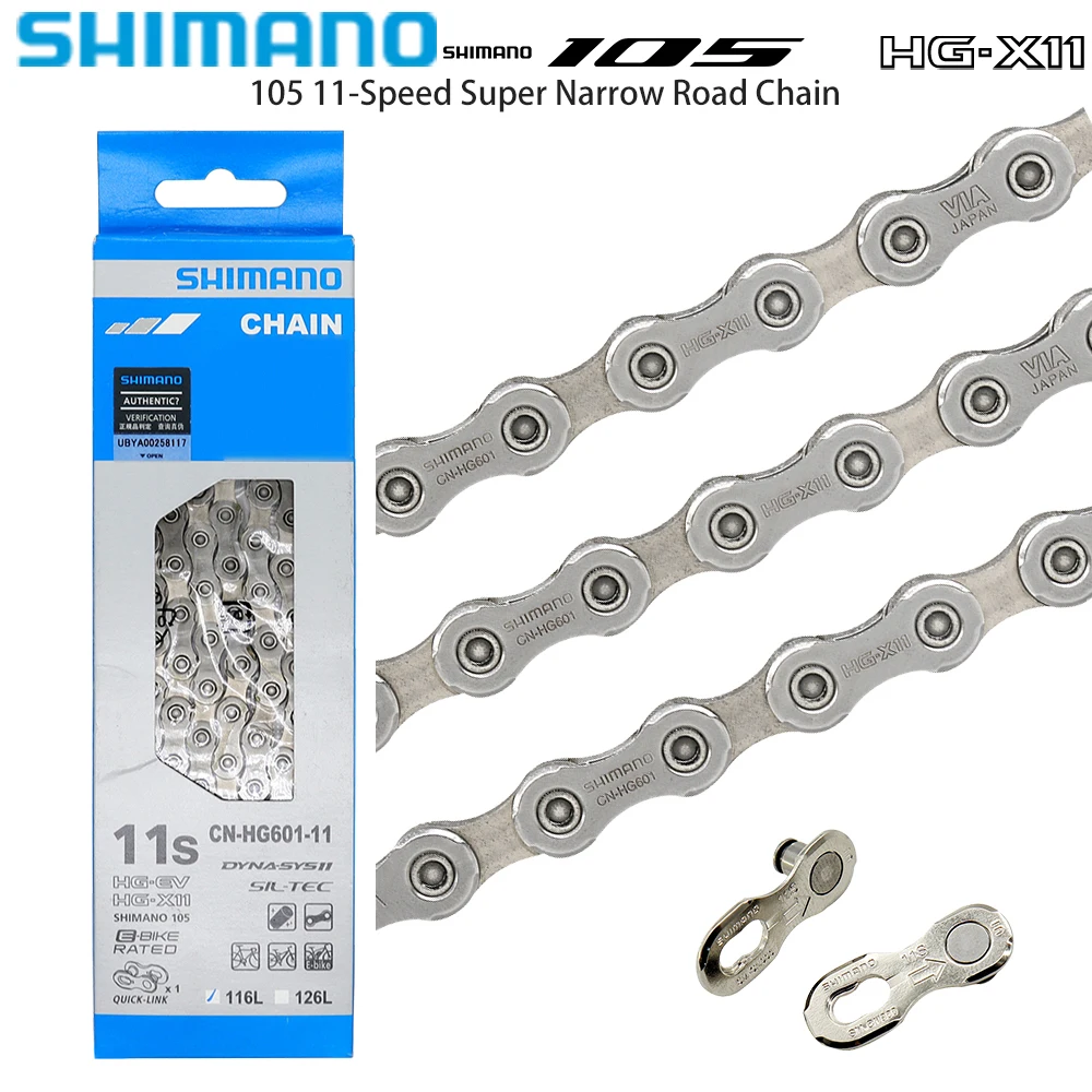 SHIMANO HG601 11 Speed Chain Super Narrow 105 Series MTB Road Bike Chain HG-EV HG-X11 E-bike Original Bicycle Parts bicycle chains bicycle chain