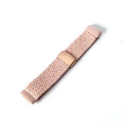 Magnetic Nylon Elastic Loop Braided Stretchy Replacement Wristband - Fitbit Charge5 6 (Pink colorful dots)