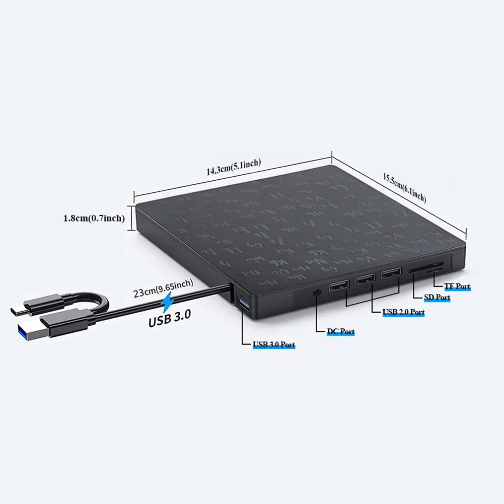 ũž º ܺ CD/DVD ̺, ޴ CD DVD , SD/TF , CD  , USB C Ÿ, USB3.0 2.0, 7 in 1