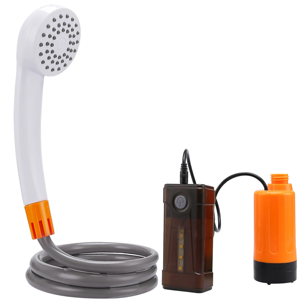 3.5-4.5L/min Outdoor Camping Shower Portable Electric Shower Pump IPX7 LED Light Camping Backpacking Beach Pet Watering electric shower pump