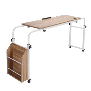 Over Bed Study Desk Multifunctional Sketching Foldable Desk 6-Level Tilt Adjustment Computer Desk 120‑180Cm Width Stretch