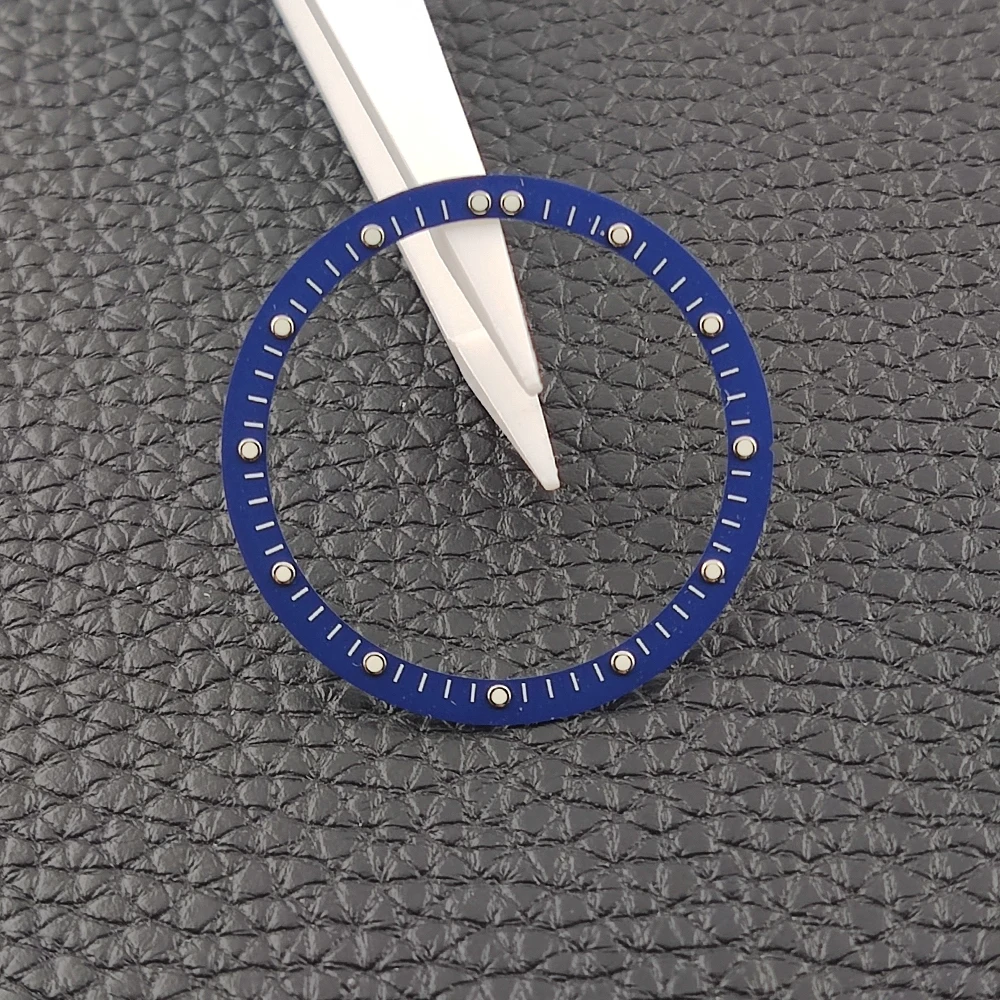 Elegant Blue Luminous Openwork Watch Dial - 28.5mm