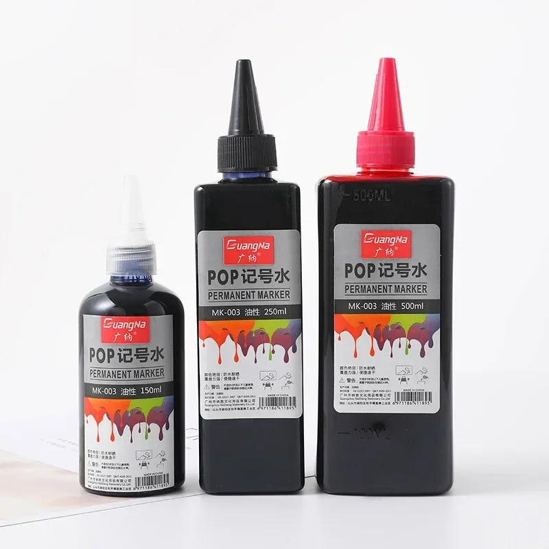 100/250/500ml Large-capacity Markers POP Special Ink Oil-based Quick-drying Pen Refill Ink Black Red Blue Waterproof