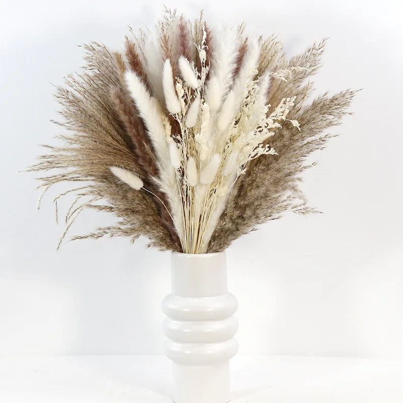 

80pcs Natural Pampas Grass Decor Bouquet Boho Dried Floral Arrangement Centerpiece Table Decor Wedding Decor Rustic Decoration