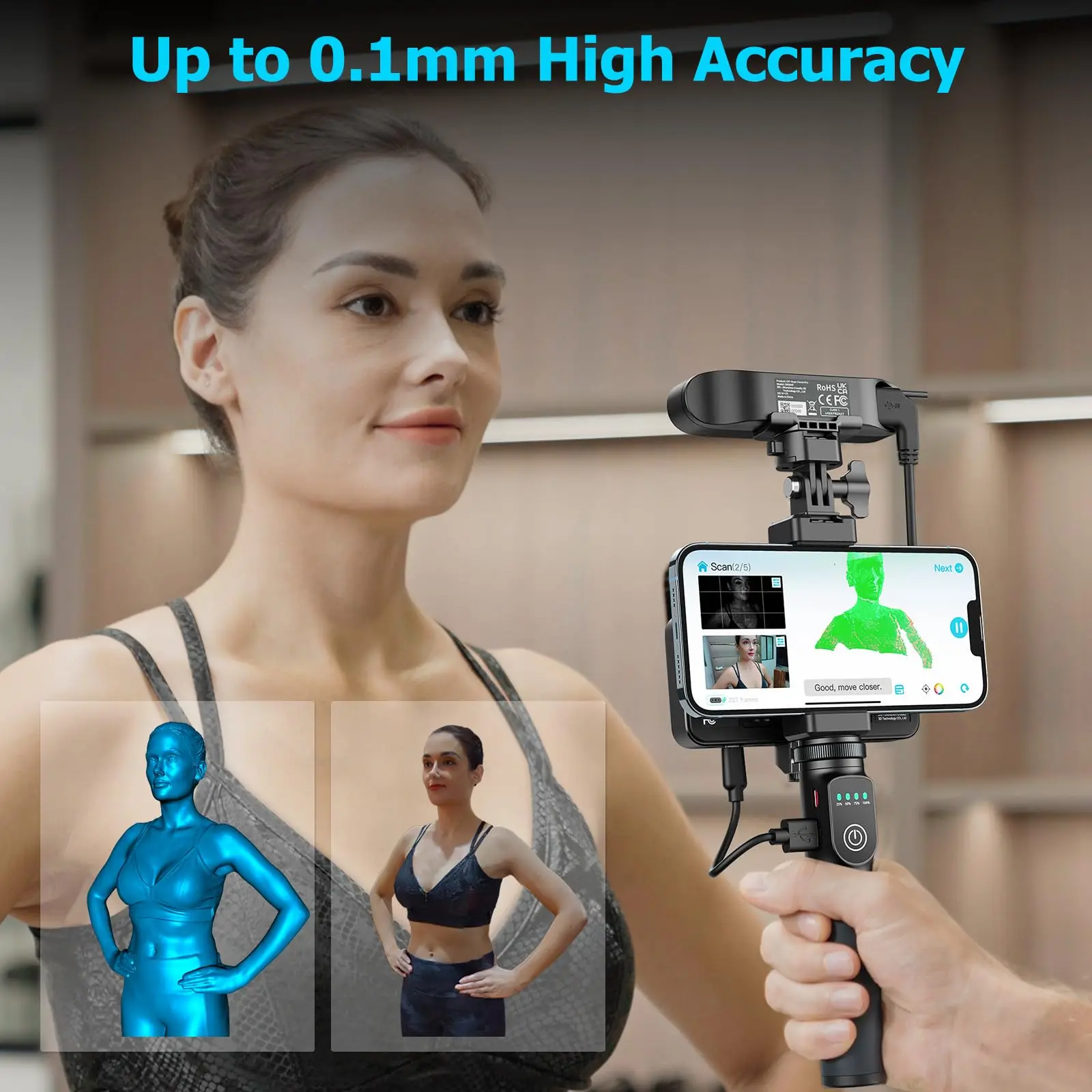 CREALITY Official Scanner CR Scan Ferret-Pro 3D Scanner 0.1mm Accuracy Handheld Wireless Scanning Anti Shake Tracking Equipped