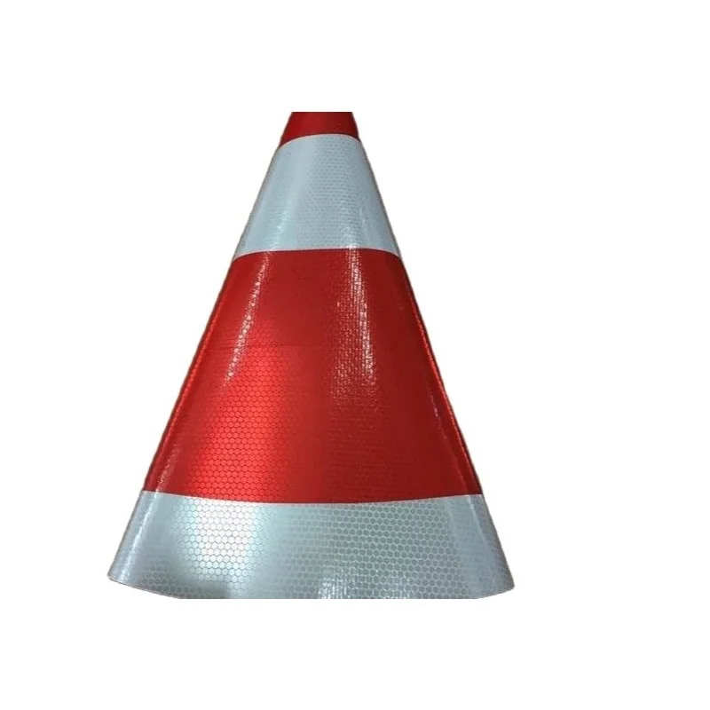52.5cm*9cm*33.5cm Red White PVC Reflective Traffic Sleeve White Reflective Cover For Road Safety Cone