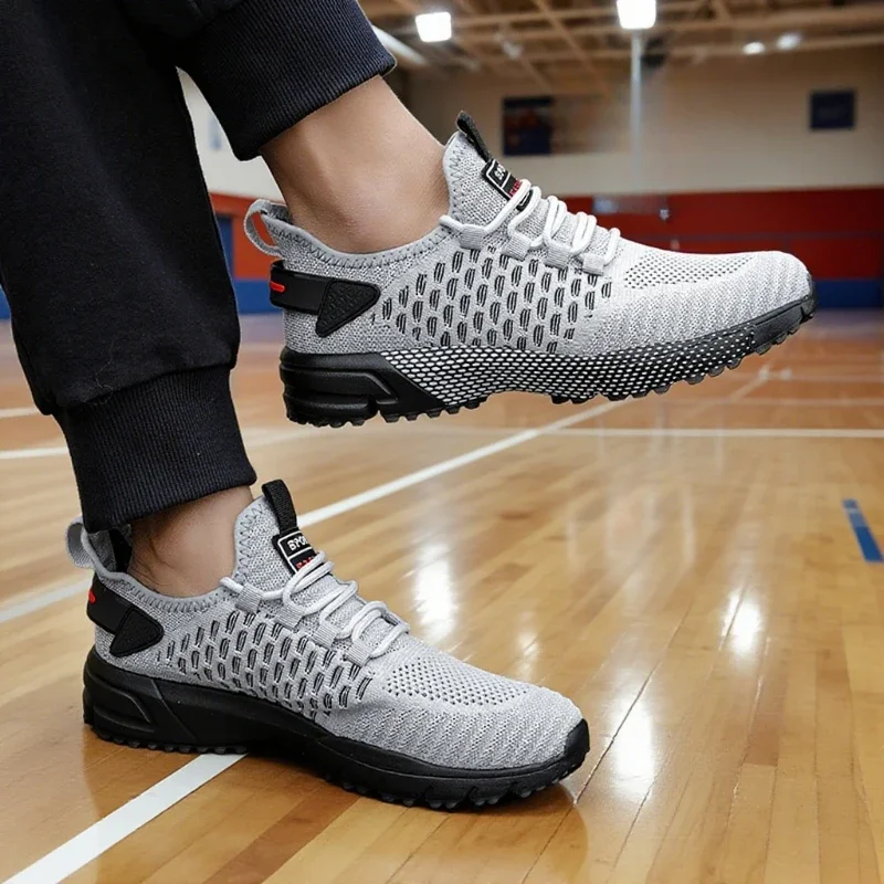 Men's Sneakers Mesh Lightweight Breathable Upper Outdoor Walking Tennis Shoes Fashion Running Shoes Luxury Male Tenis Masculino
