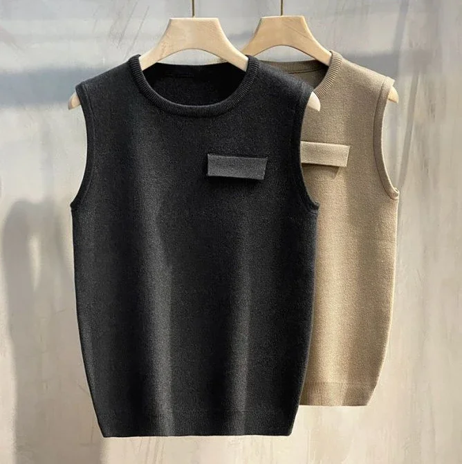 Description Picture 3 of itemKnit Sweater Male Round Collar Crewneck Men's Clothing Vest Smooth Solid Color Sleeveless Plain Waistcoat X Free Shipping Wool A