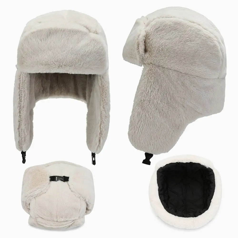 Women Men Earflap Bonnet Windproof Winter Hat Bomber Hat Snow Caps Russian Ushanka