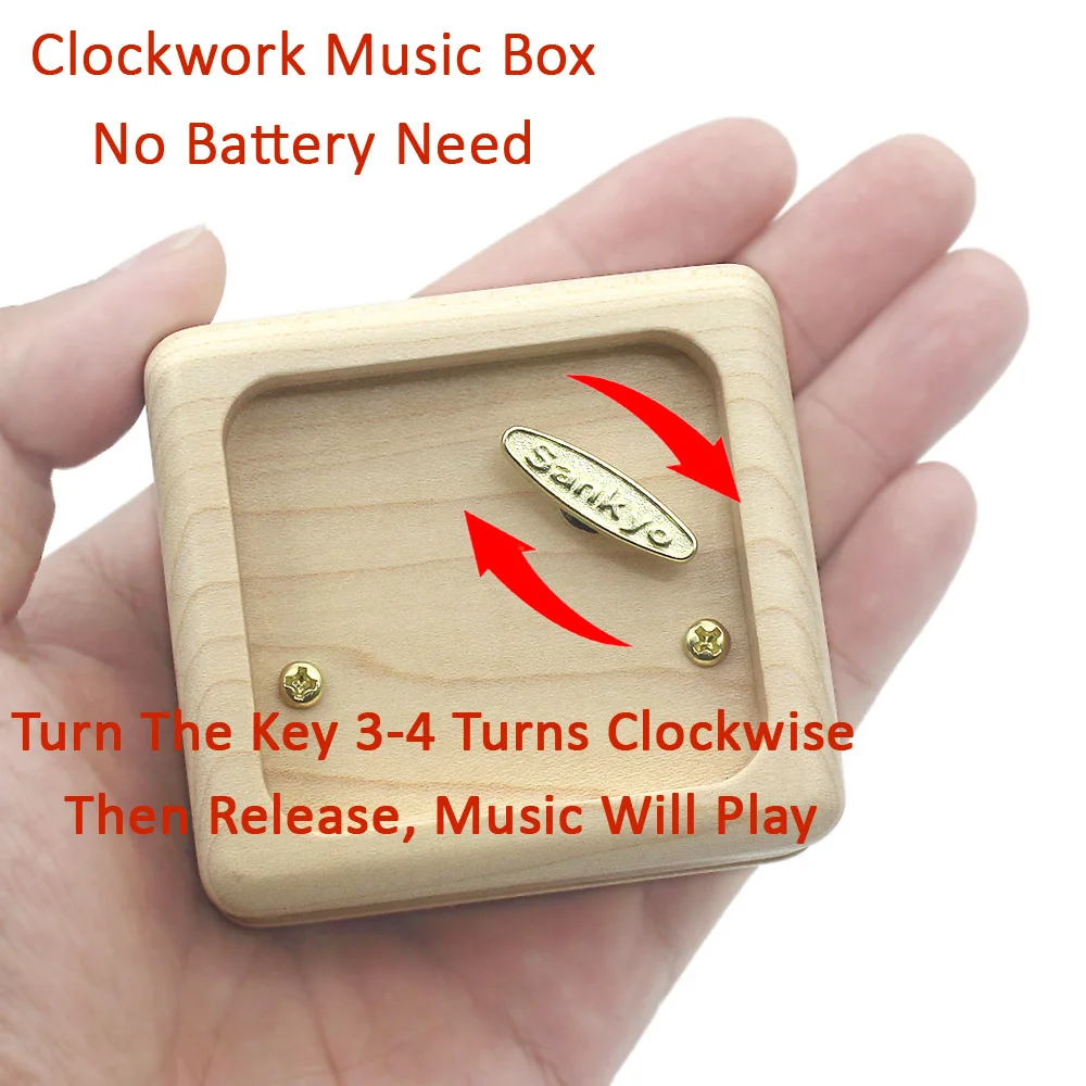 Rosiking Wooden Maple Clockwork Music Box ♫ Nutcracker Suite ♫ For Friends Children Christmas Valentines Birthday Gifts 5