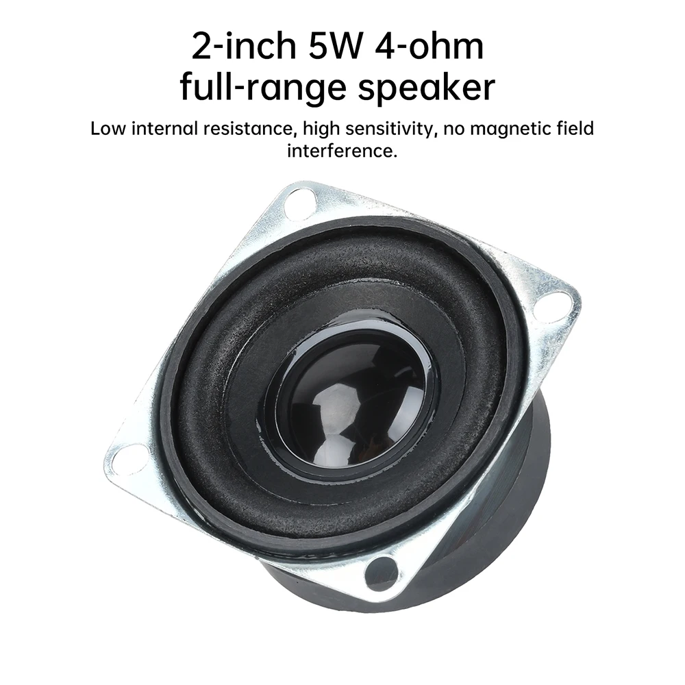 Compact 2-Inch 5W Full-Frequency Square Speaker with External Magnetic Design